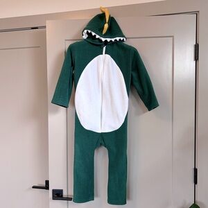 Kids Dinosaur T-Rex Costume Green Onesie felt 5T Warm Comfy Halloween Dress Up